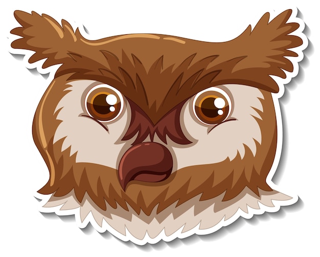 Head of Owl animal cartoon sticker