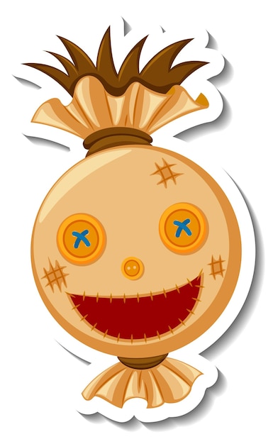 Free Vector head of scarecrow with happy face