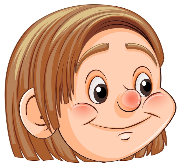 Free Vector head of short hair girl with happy facial expression