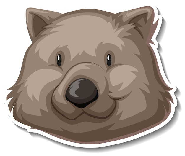 Free Vector head of wombat animal cartoon sticker