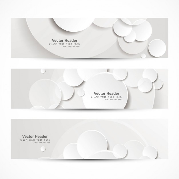 Free vector header collection white with circles