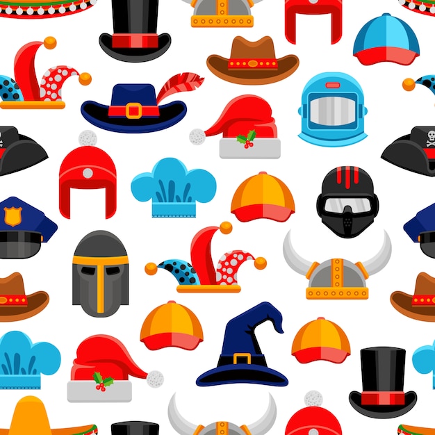 Free vector headwear seamless pattern