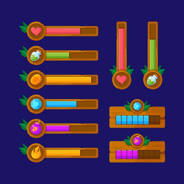 Free vector health bar elements set