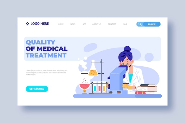 Health clinic landing page template