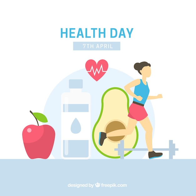 Health day background in flat style