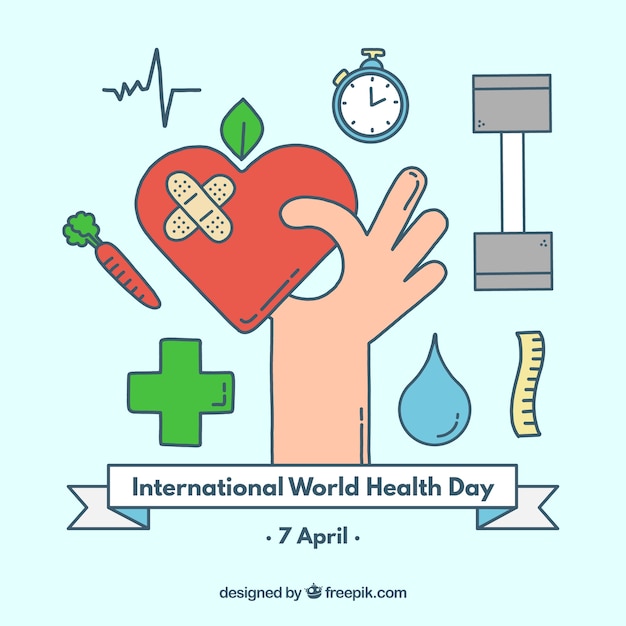 Health day background in flat style