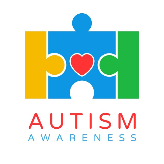 Health flat design autism logo