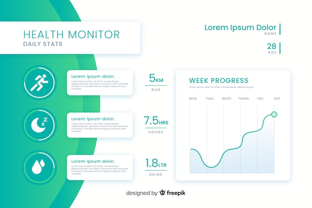 Free vector health infographic template flat style