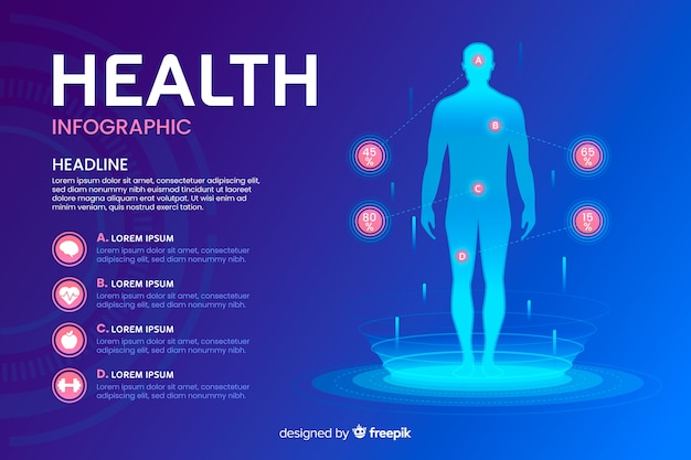 Free Vector health infographic template flat style