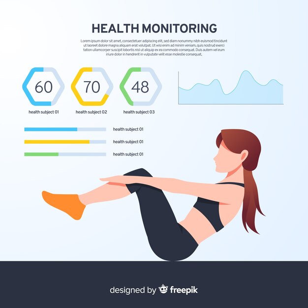 Health infographic template flat style