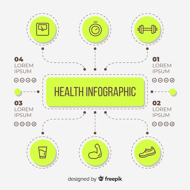 Health infographic template flat style