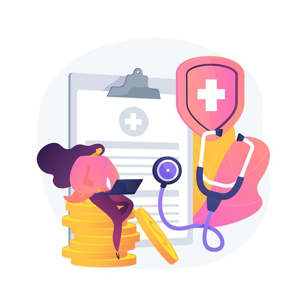 Health insurance abstract concept   illustration. Health insurance contract, medical expenses, claim application form, agent consultation, sign document, emergency coverage  