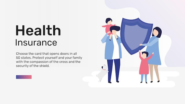 Free Vector health insurance template vector for blog banner