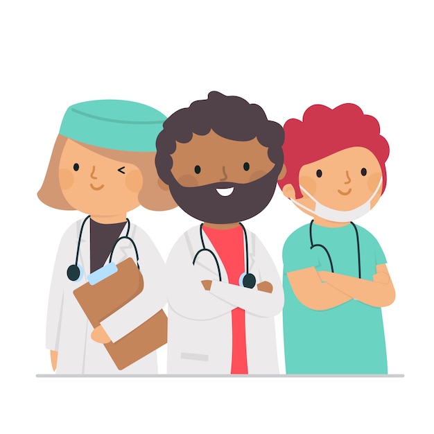 Free vector health professional team illustration