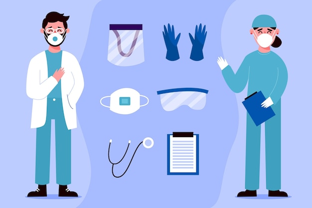 Free Vector health professionals collection