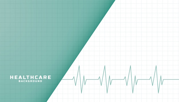 Free vector healthcare and medical banner with heartbeat line