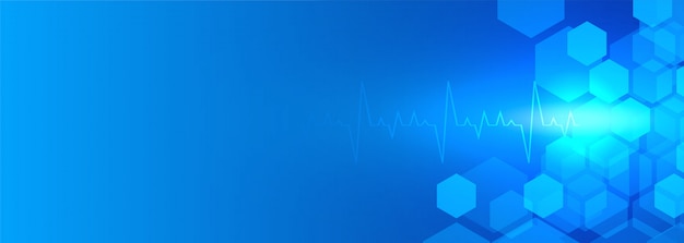 Free Vector healthcare and medical blue background banner