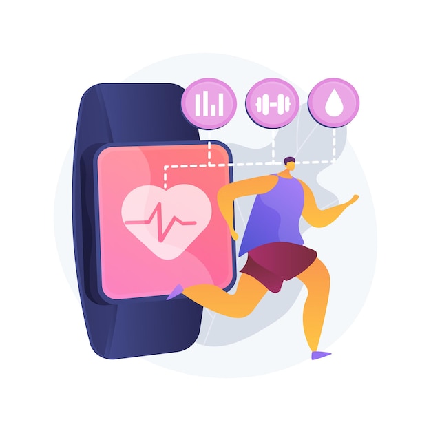 Free vector healthcare trackers wearables and sensors abstract concept illustration