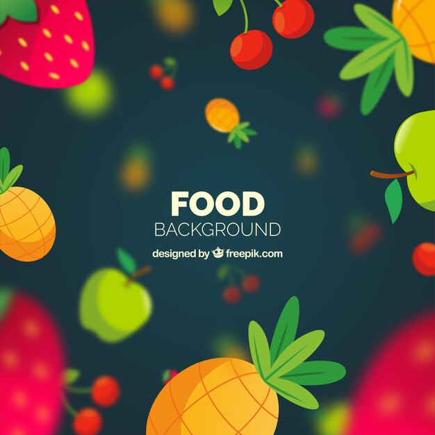 Healthy food background with flat design