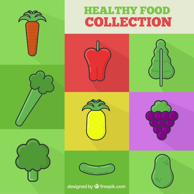 Free Vector healthy food collection