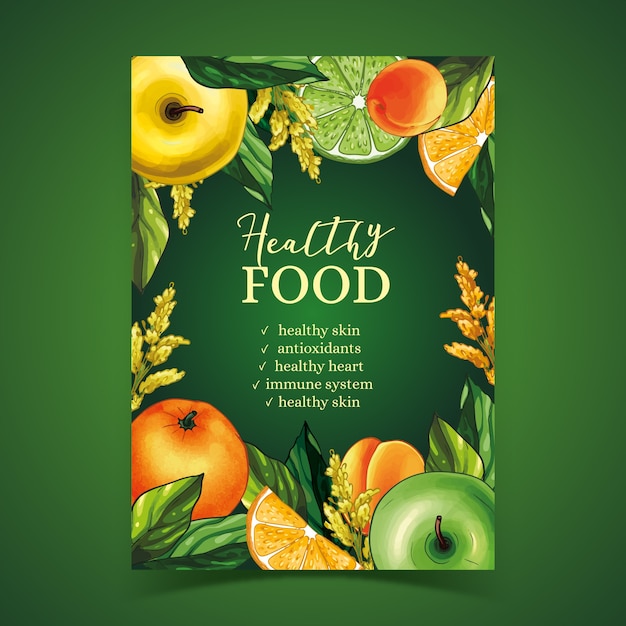 Free Vector healthy food flyer template