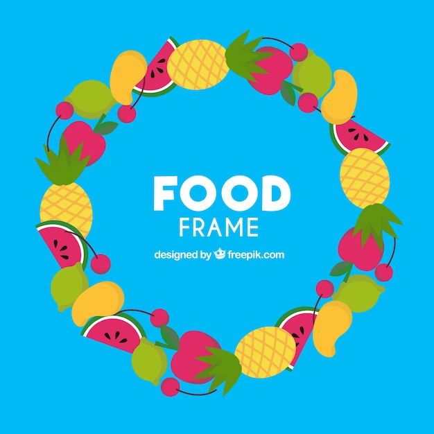 Free Vector healthy food frame with flat design