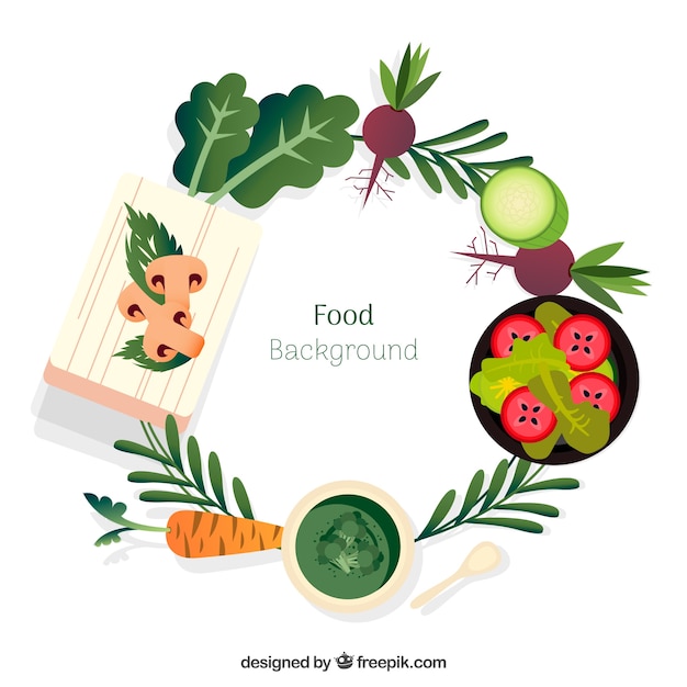 Free Vector healthy food frame with flat design