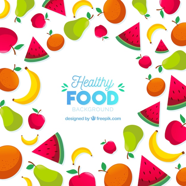 Free Vector healthy food frame with flat design