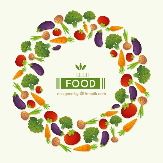 Free vector healthy food frame with flat design