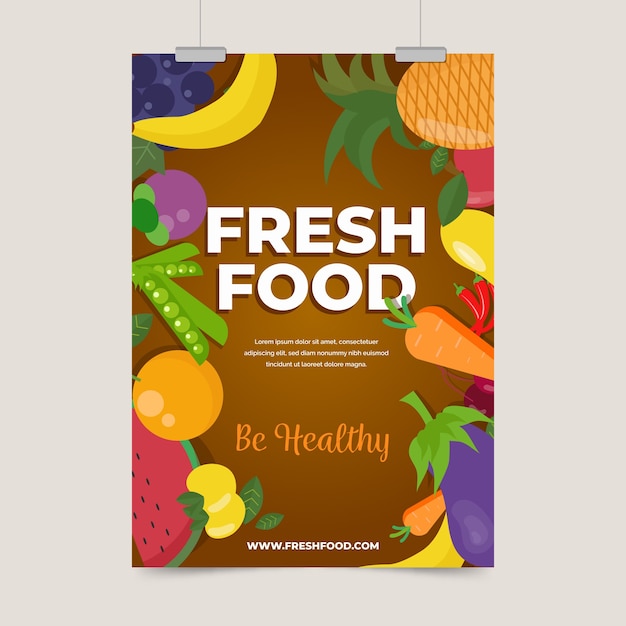 Healthy food poster template