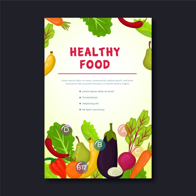 Healthy food poster template