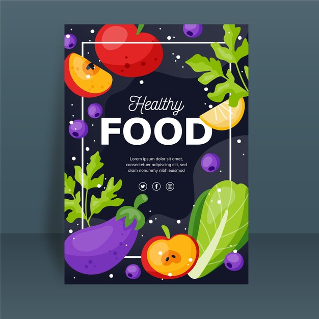 Healthy food poster template