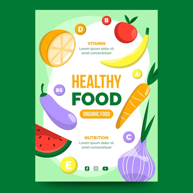 Healthy food poster template