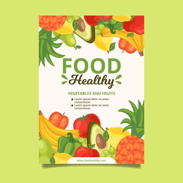 Healthy food poster template