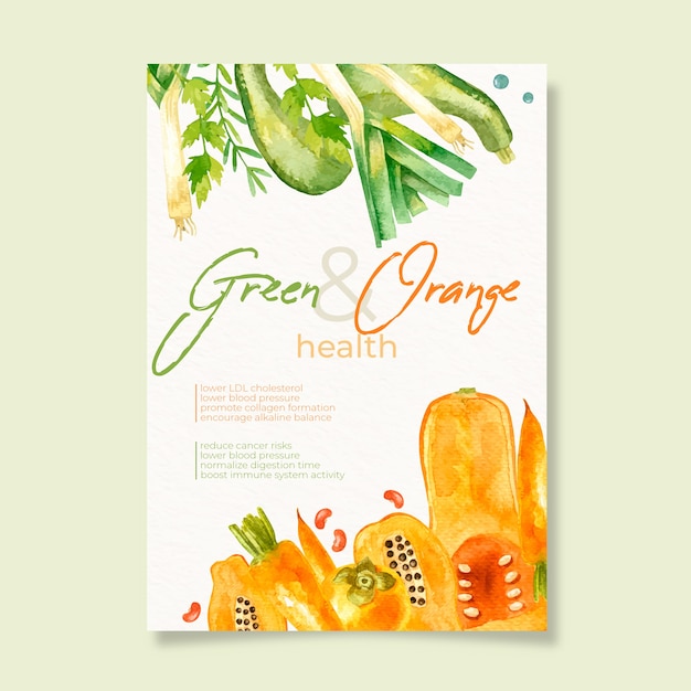 Healthy food poster template