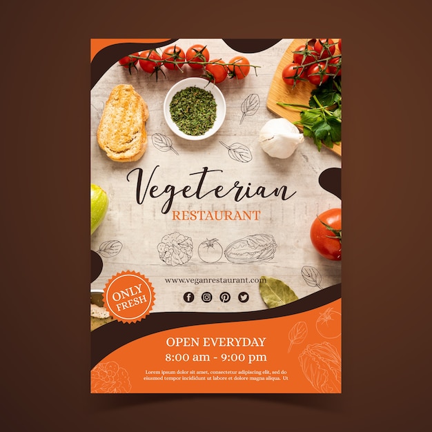 Healthy food restaurant flyer template