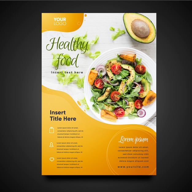 Healthy food restaurant poster template