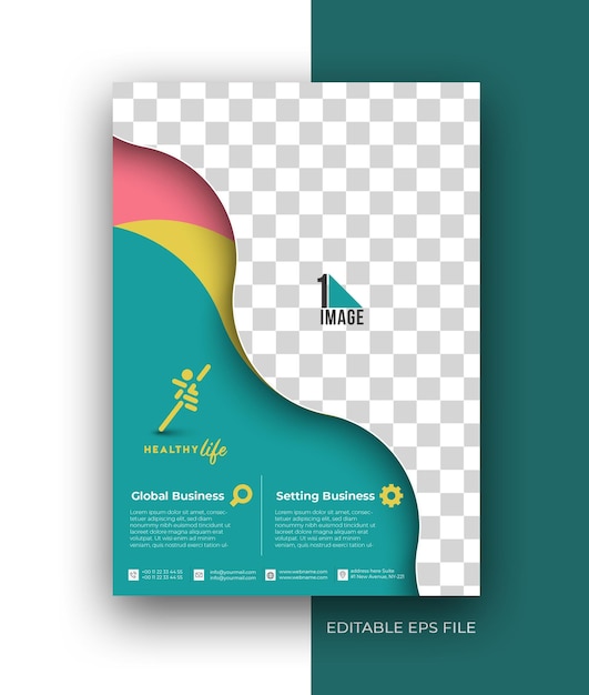 Free vector healthy life a4 flyer poster brochure design template