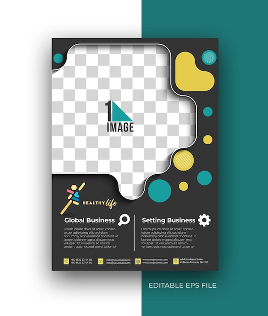 Free vector healthy life a4 flyer poster brochure design template