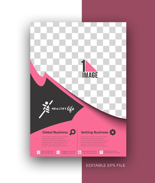 Healthy Life A4 Flyer Poster Brochure Design Template