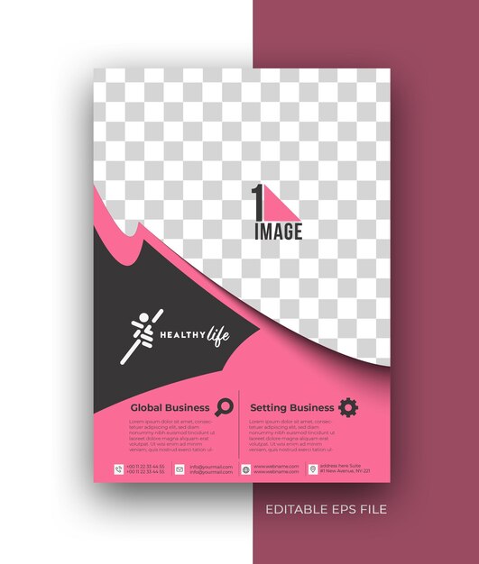 Healthy Life A4 Flyer Poster Brochure Design Template