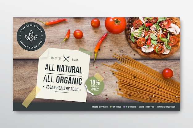 Healthy restaurant banner template