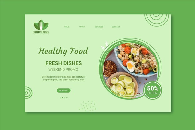 Healthy restaurant landing page