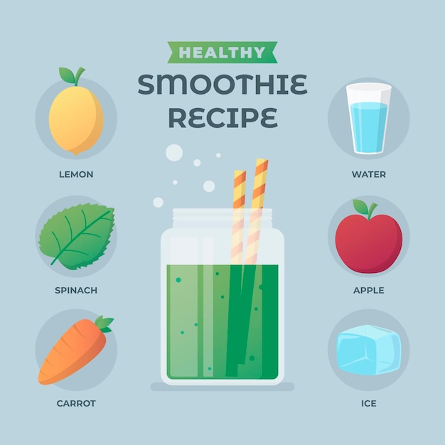 Free vector healthy smoothie recipe