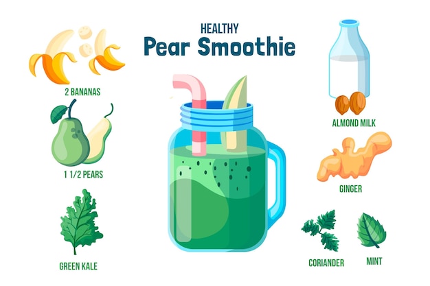 Free vector healthy smoothie recipe