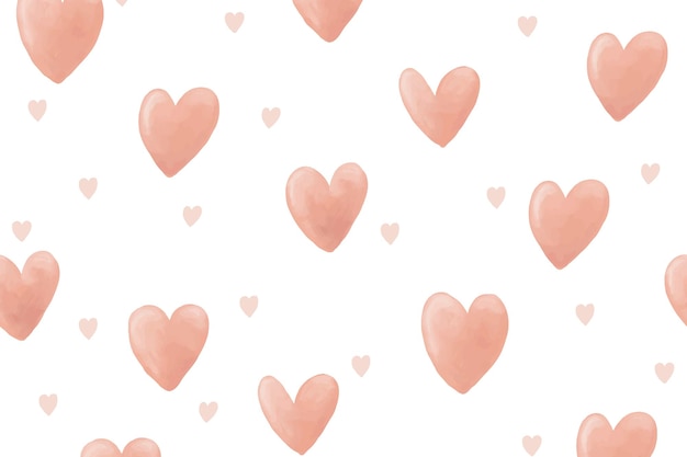 Free vector heart background desktop wallpaper, cute watercolor vector