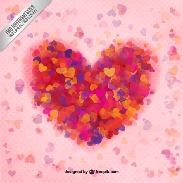 Free Vector heart background made of colorful hearts