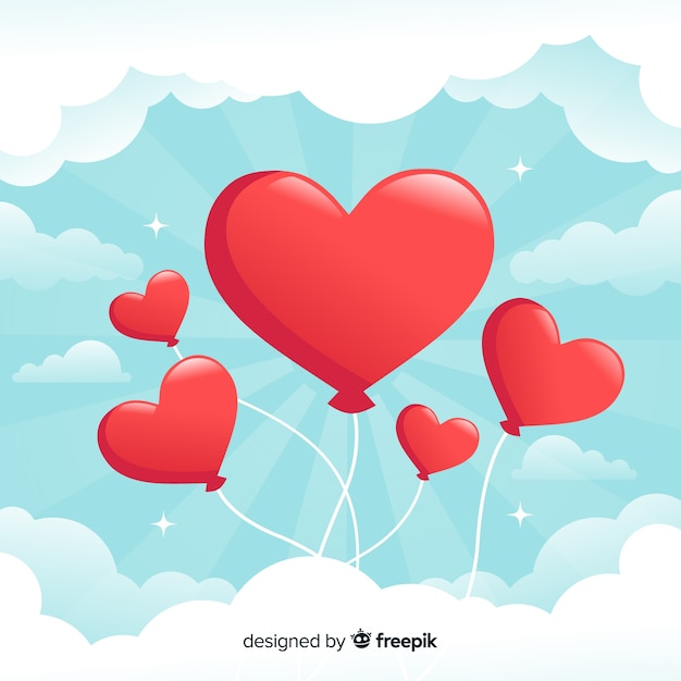 Free Vector heart balloons background