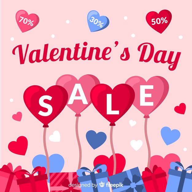 Heart balloons valentine sale background