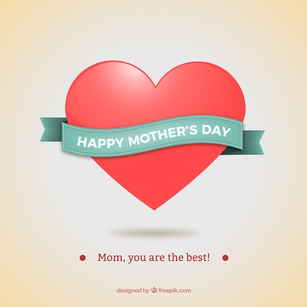 Free Vector heart card for mothers day